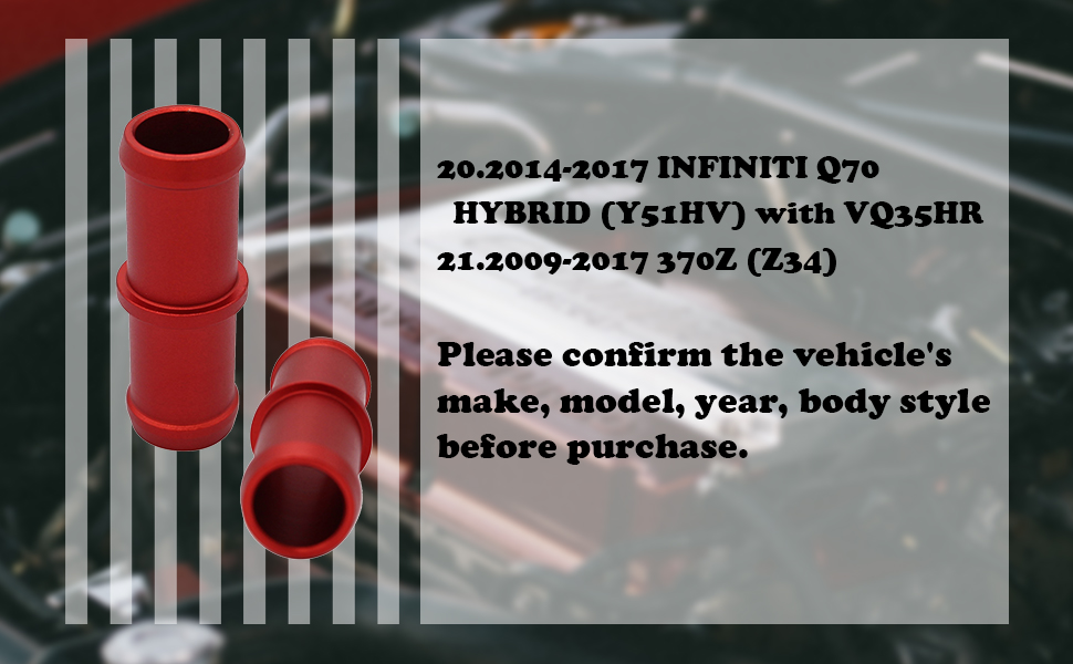 Heater Hose Connector Compatible with 370Z Infiniti G35 G37