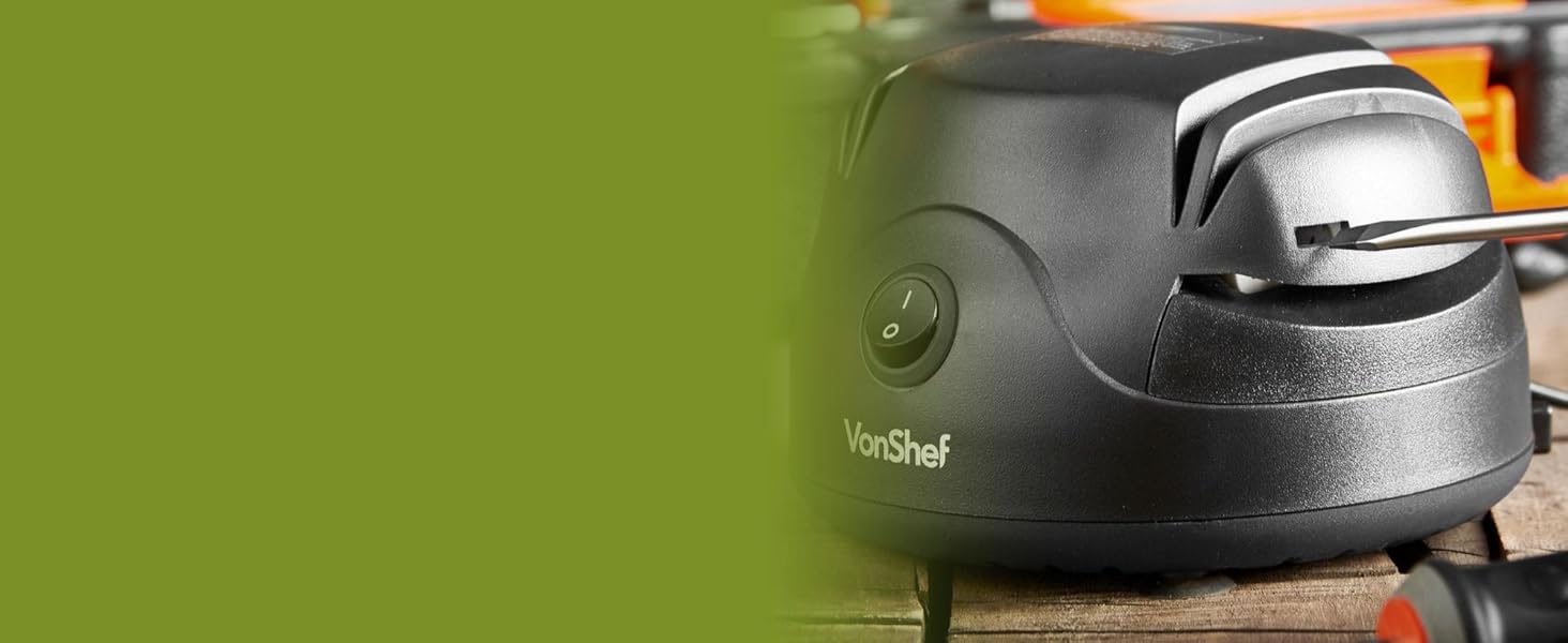 VonShef Electric Knife Sharpener Scissor Sharpener with Screwdriver