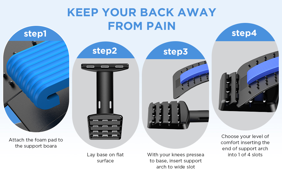 Back Support 3 Levels Adjustment Stretcher Pain Relief