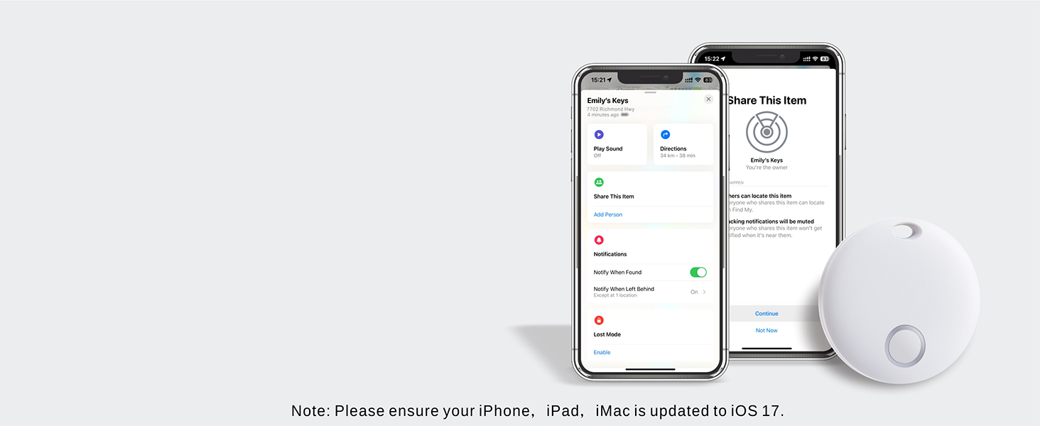 Tracker Tags 1 Pack Smart Tag Luggage Tracker Works with Apple Find My