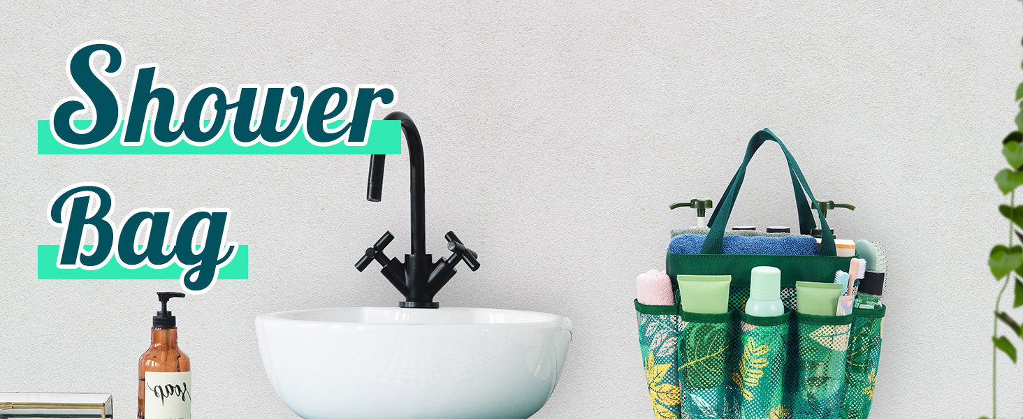 Mesh Shower Bag for Dorm Room 22 x 22 x 25 cm Portable Shower Caddy