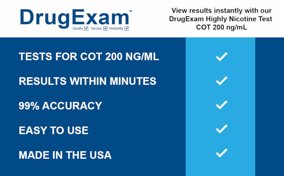 10 Pack DrugExam Made in USA, Nicotine Tobacco Cotinine