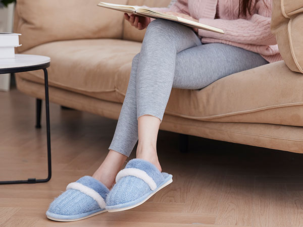 light blue Slippers for women