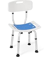 Careboda 6 Adjustable Height Shower Chair with Tool-Free Assembly, Aluminum Bathtub Chair with se...