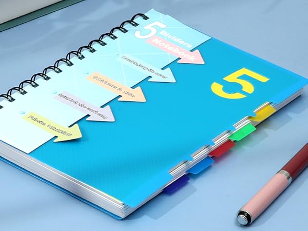 Amazon.com : CAGIE 5 Subject Notebook 8.5 x 11，A4 Spiral