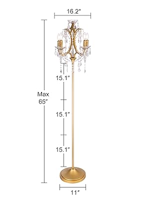 TOCHIC 5-Light Farmhouse Tranditional Crystal Floor Lamp