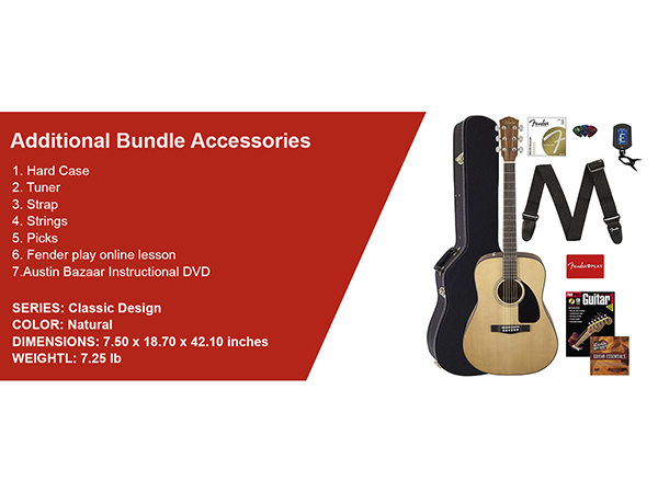 fender cd-60 blk ギター　USA ケース付き Amazon.com: Fender CD-60 Dreadnought Acoustic Guitar - Black