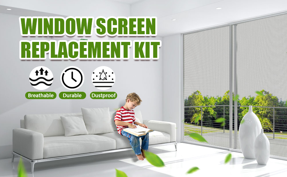 Loboo Idea Fiberglass Window Screen Mesh Replacement Roll of Screen (39