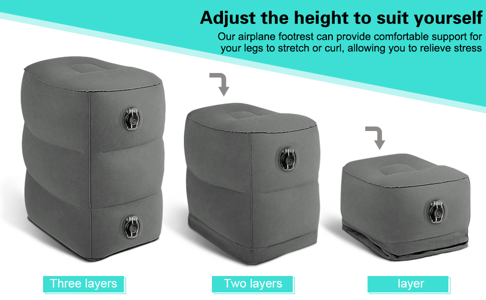 BLABOK Inflatable Foot Rest for Air Travel, Airplane