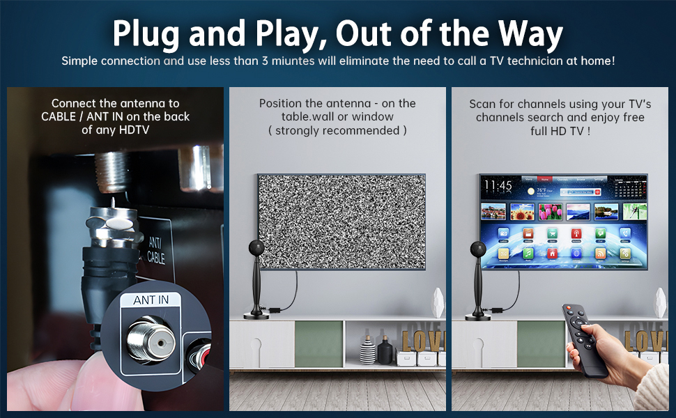 tv antena easy to set up