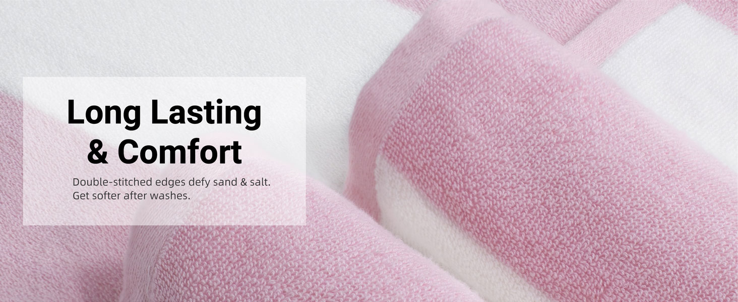 soft cotton pink beach towel long lasting