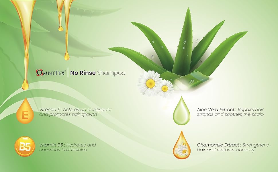 Omnitex Rinse Free Shampoo & Conditioner 500ml With Herbal Extracts