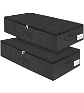 Under Bed Storage, 2 Pack Underbed Storage Container Bags With Lid, Foldable Sturdy Clothes Stora...