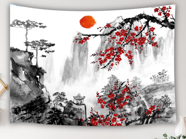ネパールのタペストリー Amazon.com: JAWO Japanese Cherry Blossoms Wall Tapestry