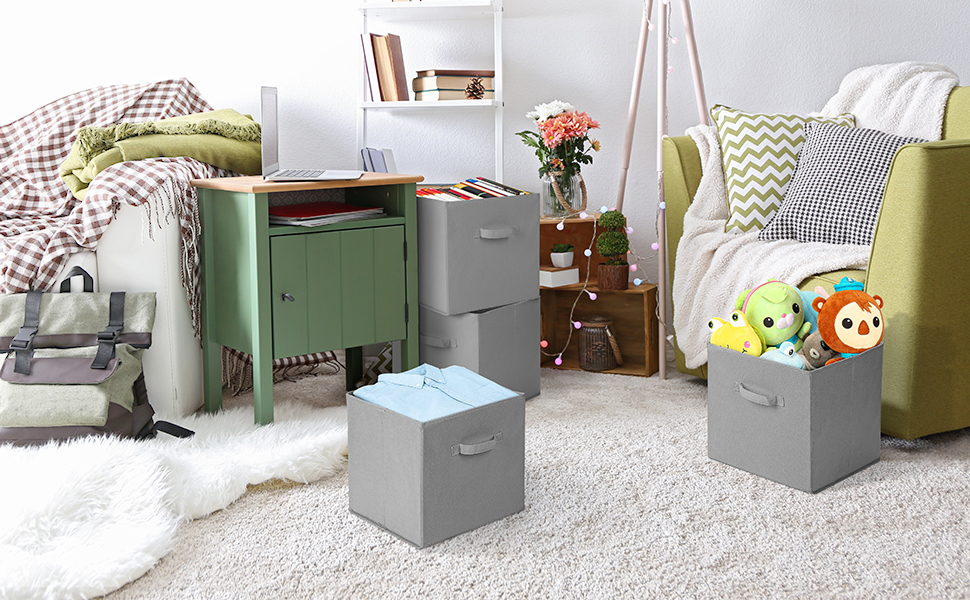 Fasiner Extra Large Storage Boxes 33 x 33 x 33 cm, Set of 4 Foldable