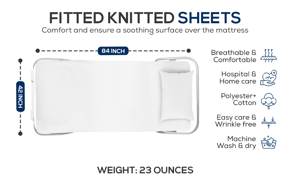 Linteum Textile 2 Pack White (42"x84"x14") Fitted Bariatric