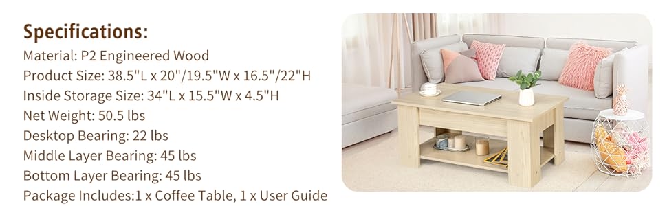 lift top coffee tables