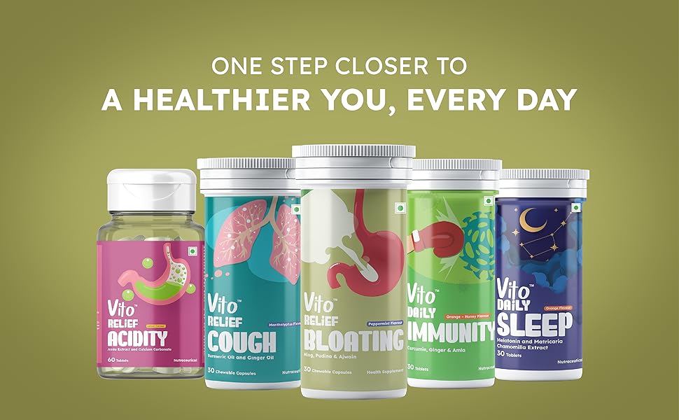 Buy Vito Relief Bloating Tablet, Quick Relief Gas And Indigestion