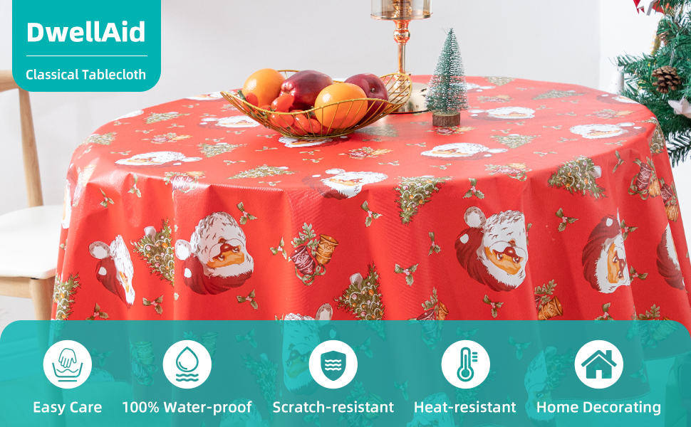 DwEllAid Christmas Tablecloth Disposable Tablecloth