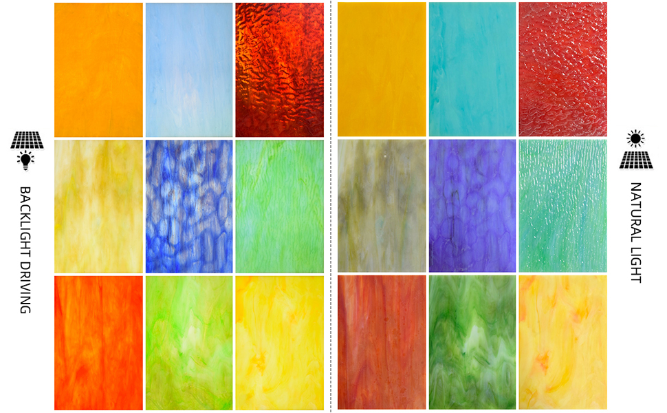 Wecrejoni 9 Sheets Stained Glass Sheets 4 x 6 inch Mosaic