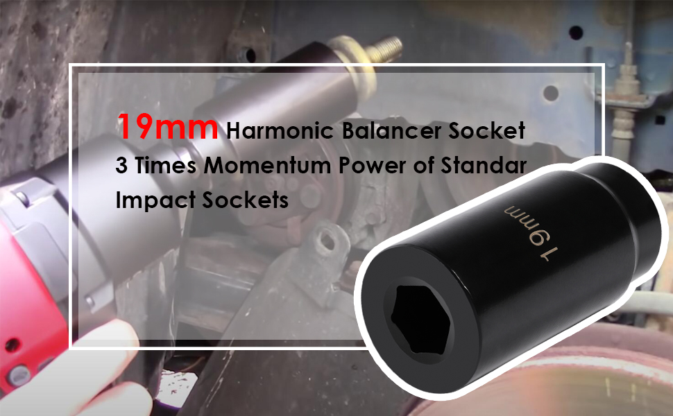 77080 19mm Harmonic Balancer Socket 3 Times Momentum Power of Standard