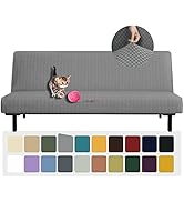 YEMYHOM Futon Cover Latest Jacquard Design High Stretch Armless Sofa Bed Slipcover Anti-Slip Furn...