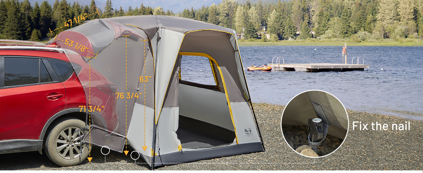 TIMBER RIDGE 5 Person SUV Tent with Movie Screen Weather