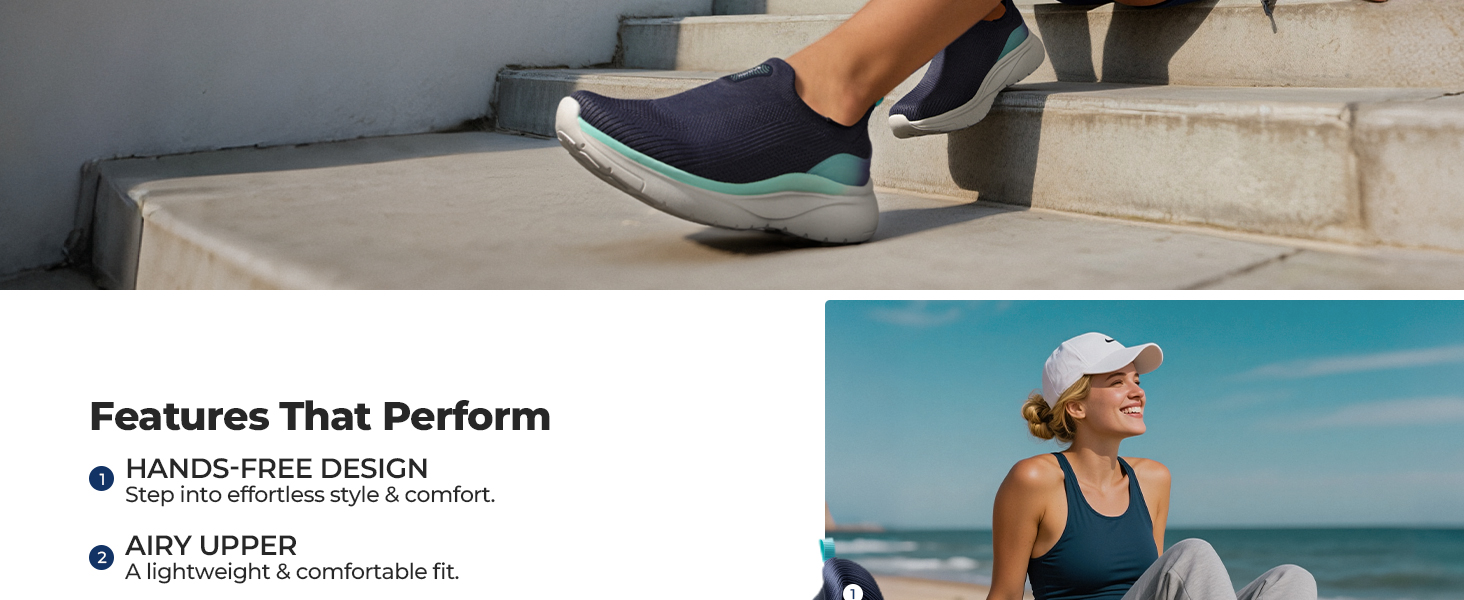 women slip on walking shoes