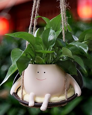 Amazon.com: NINIPAPA Hanging Swing Chair Planter Pot Smile