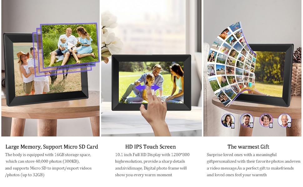 frameo 10.1 inch smart wifi digital photo frame digital photo album digital frame you can sendpicsto