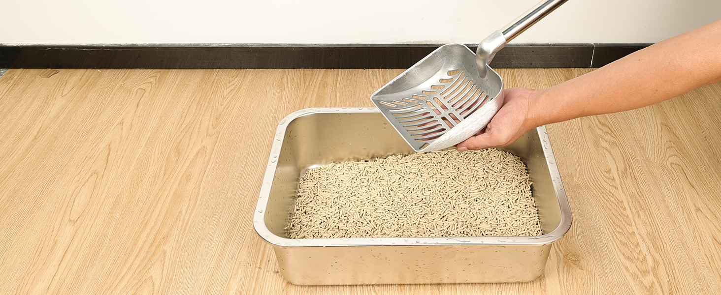 Yangbaga Metal Cat Litter Scoop with Deep Shovel&Long