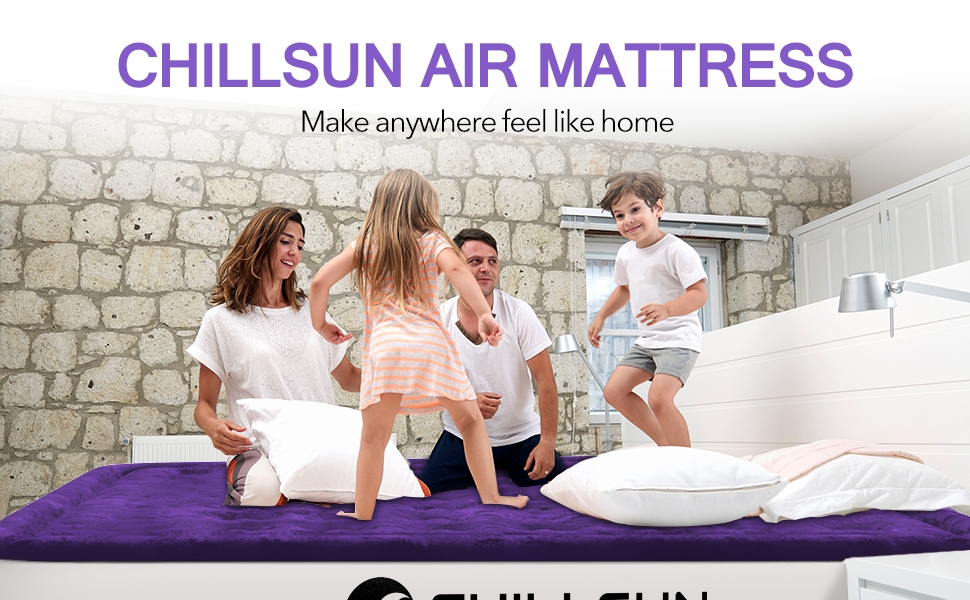 CHILLSUN Air Mattress with Built in Pump 16 inch Twin