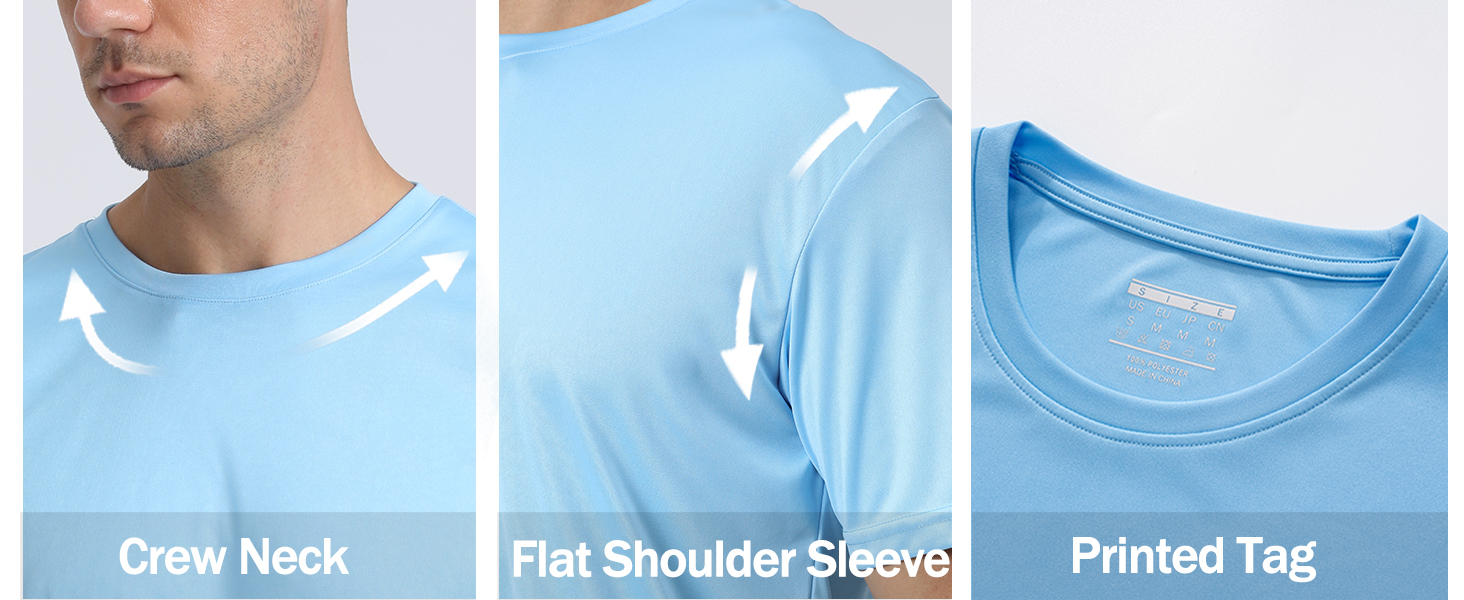 sweat proof airy sun blocking lightweight timeless regular simple round collar regular fit