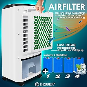 Kesser® 4in1 Mobile Klimaanlage | Fernbedienung | Luftkühler | Zuhause | Coolungsfunktion | 10L Tank | Inklusive Kühlakk F59d7969 Eb27 48b5 8e36 459a296f40a1. CR0,0,3000,3000 PT0 SX300 V1
