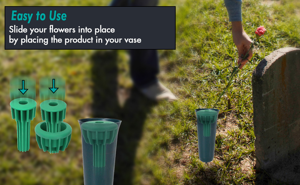 Cemetery Vase Rubber Inserts, Silicone Secure Flowers