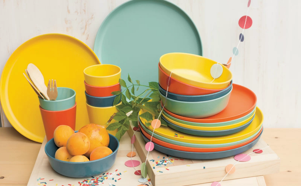 Kids Plates Bowls and Cups Sets Wheat Straw Small Bowl Sets