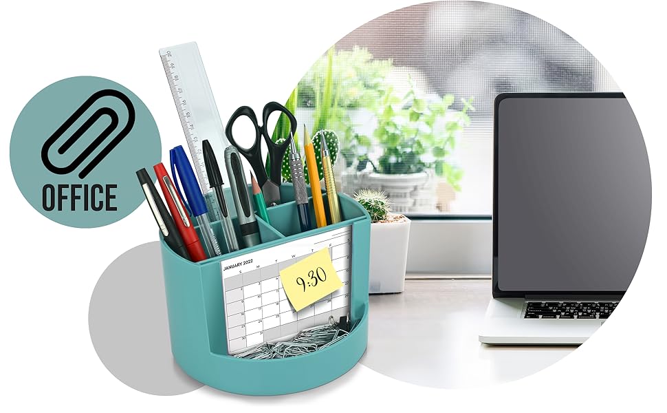 Keep everything organized like as a pen, pencil, scissors, makers, clips and more