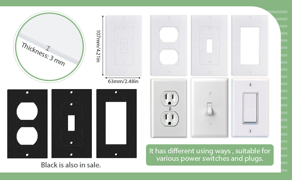 100 Pieces Wall Plate Insulation Gasket White Outlet Insulation Gasket Light Switch Insulation