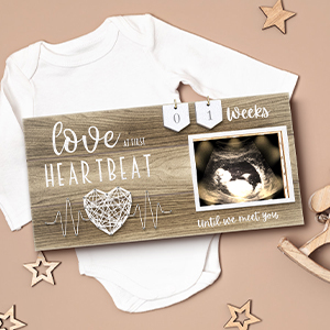 Love at First Heartbeat String Art LED Illuminated Sonogram Frame