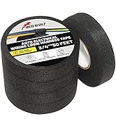 RED WOLF Wiring Harness Tape High Temp Wire Cable Loom Self-Adhesive Fabric Tape for Electrical A...
