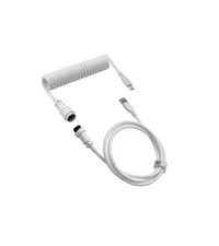 white coiled cable usb c