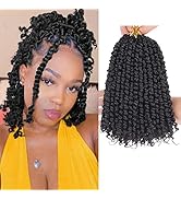 Leeven 8 Packs 10 Inch Passion Twist Hair for Women Natural Black Bomb Pre Twisted Water Wave Cro...