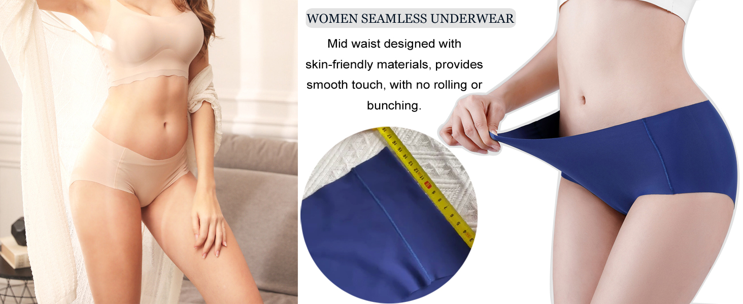 Women's Seamless Hipster No Show Invisible panties