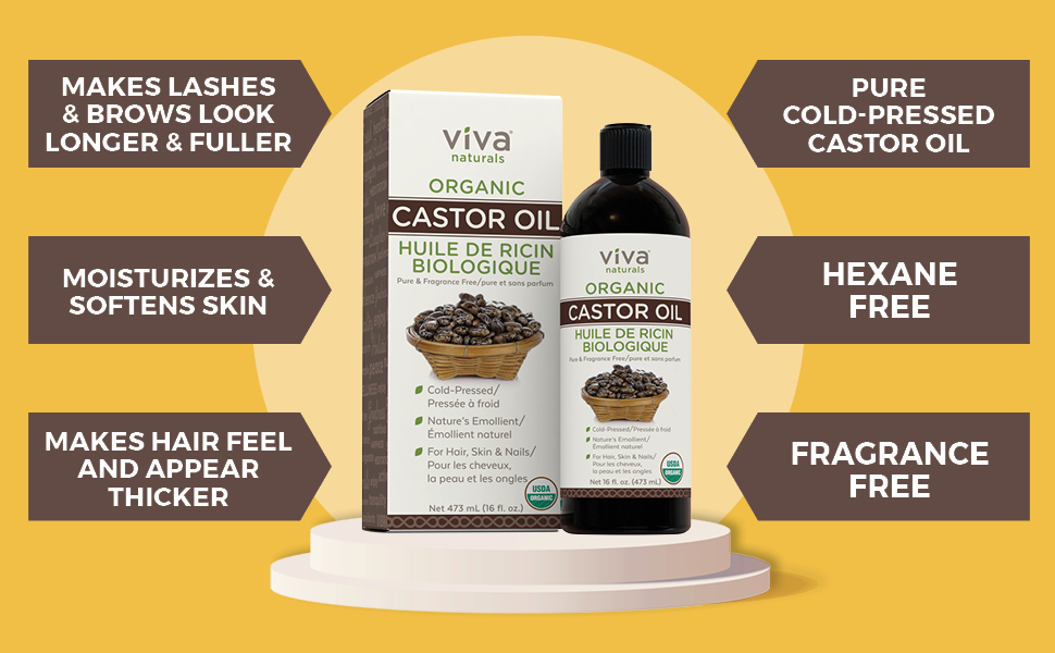 organic castor oil cold pressed for hair and skin