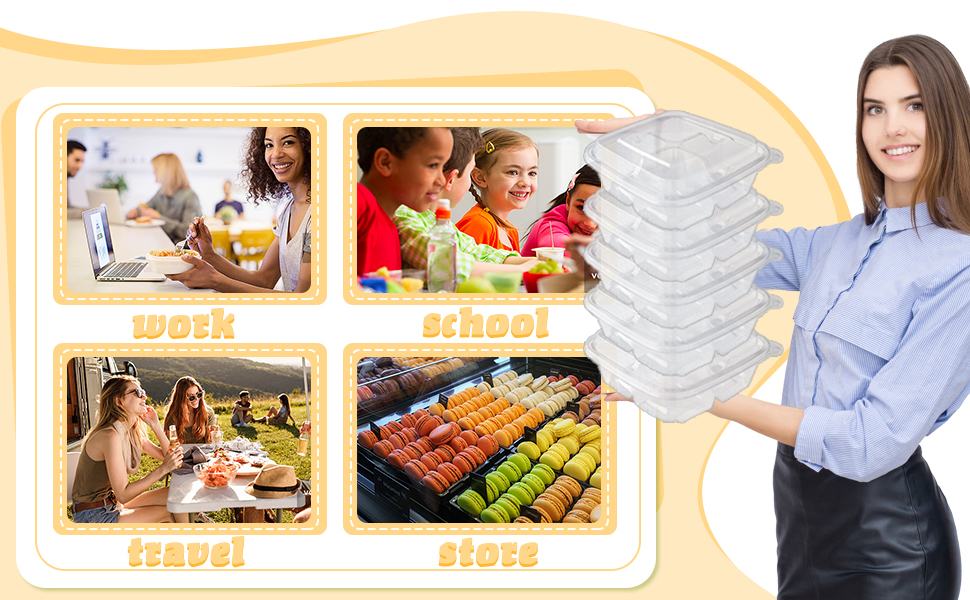 50 Pcs Bento Snack Containers3