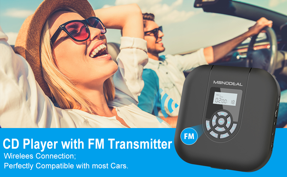 MONODEAL CD Player Tragbar mit Lautsprecher, Kabellose Verbindung mit