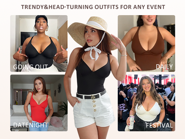 【新品】FELIM / PAD IN BASIC BODYSUITS / GRY FeelinGirl Shapewear Tummy Control Bodysuits for Women Body