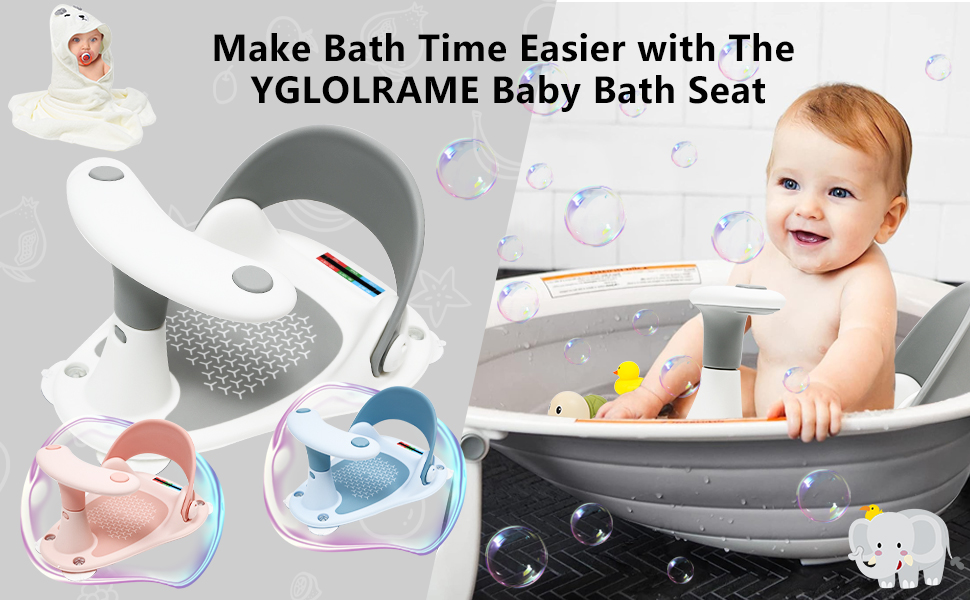 YGLOLRAME Baby Bath Seat Collapsible Infant Bath Seat