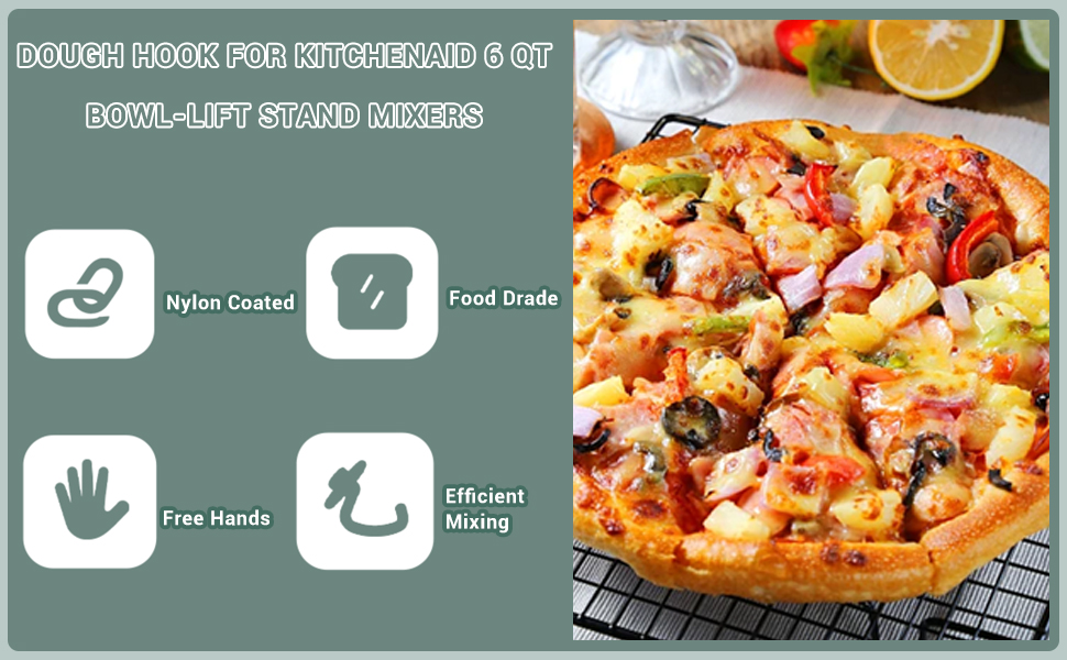 K5ADH Dough Hook Attachments for KitchenAid Professional 600 Series 6 Quart BowlLift Stand