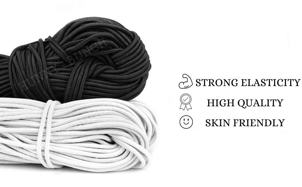 HUNNYBUNCH® Premium Round Elastic Rope Bands Super Stretch Cord for